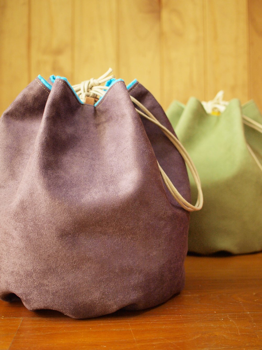 Exclusively designed a square beam port dual bucket bag (Extra section) - Messenger Bags & Sling Bags - Other Materials Purple