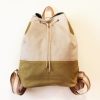 (Sold Out) 1+1束口後背包-米灰墨綠：圖片 3